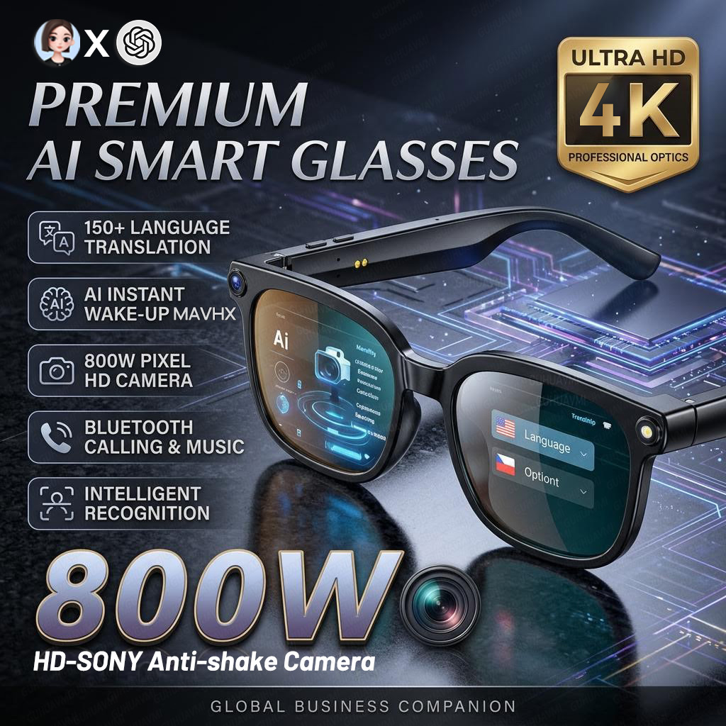 2026 4K 8MP Smart Glasses Men  - مراجعة Smart Glasses Lens وسعره