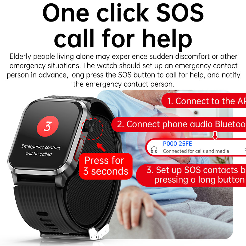 P300pro BT Call Air Pump Airba - مراجعة Fall Detection Watch وسعره