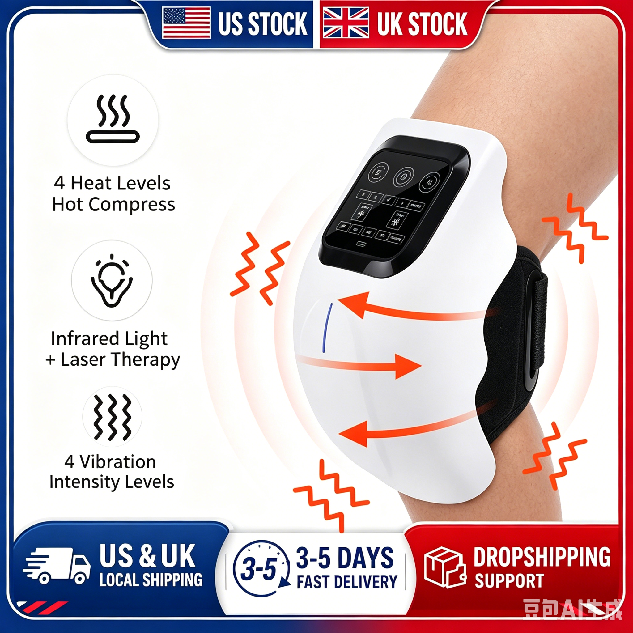 Infrared Knee Massager With 4- - مراجعة Smart Knee Wrap وسعره