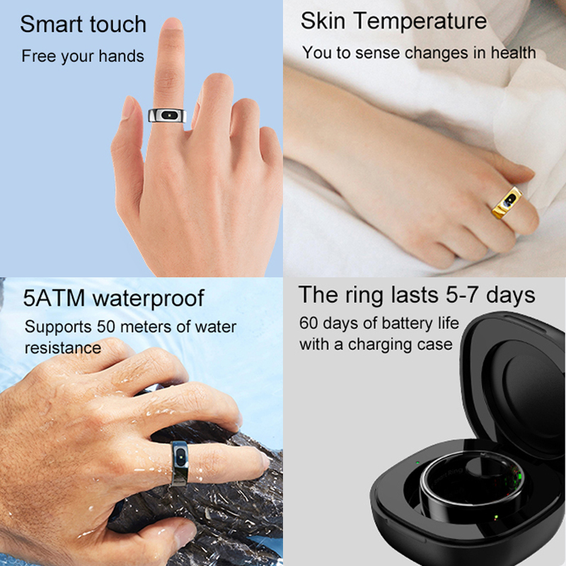 R08 Smart Ring Men Women With  - مراجعة Temperature Ring Skin وسعره