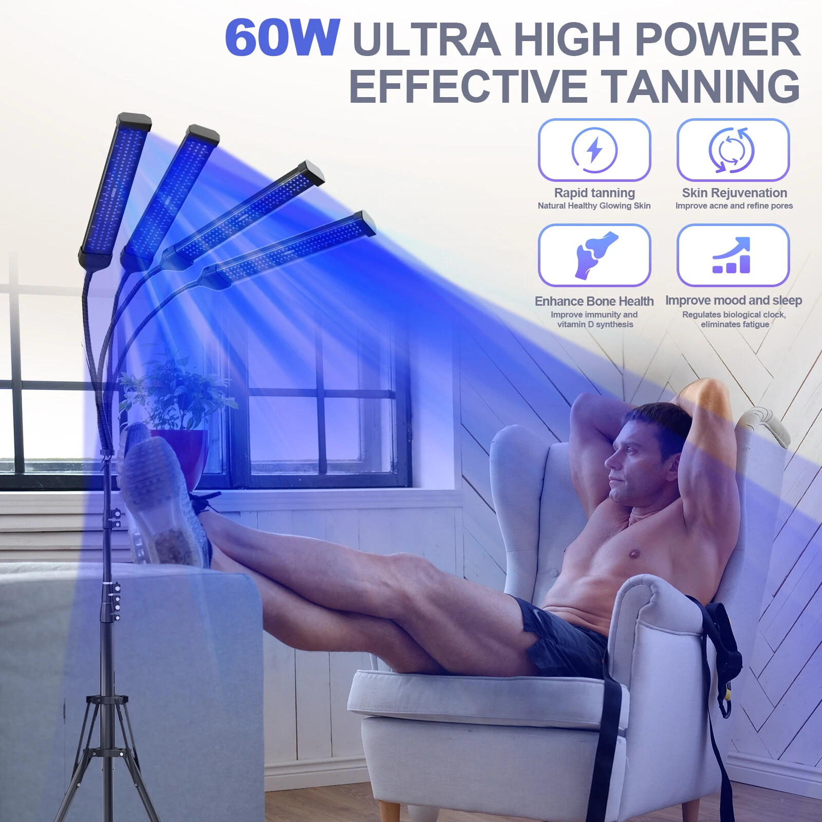 UV Tanning Lamp for Face & Bod - مراجعة Light Therapy Glasses وسعره