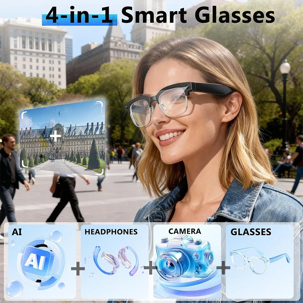 4K Smart AI Glasses 8MP Camera - مراجعة Smart Glasses Lens وسعره