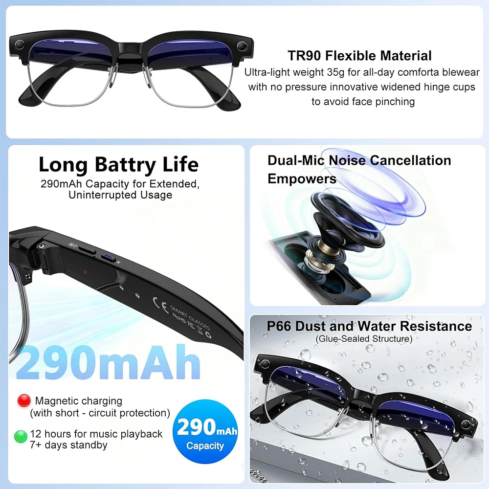 4K Smart AI Glasses 8MP Camera - مراجعة Smart Glasses Lens وسعره