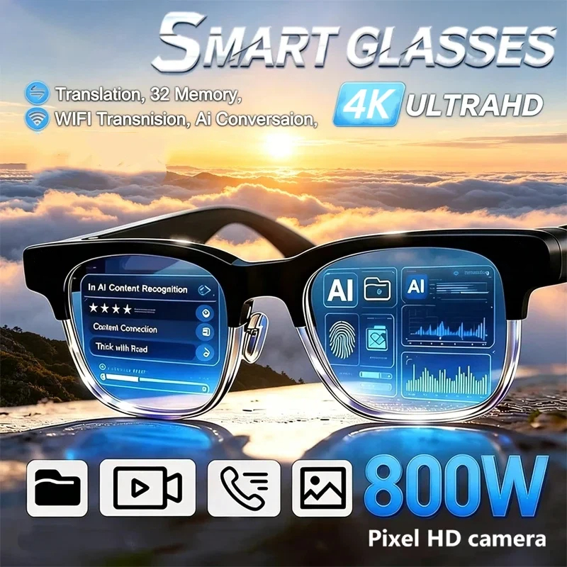 AI Smart Glasses 4K Remote Con - مراجعة Smart Glasses Lens وسعره