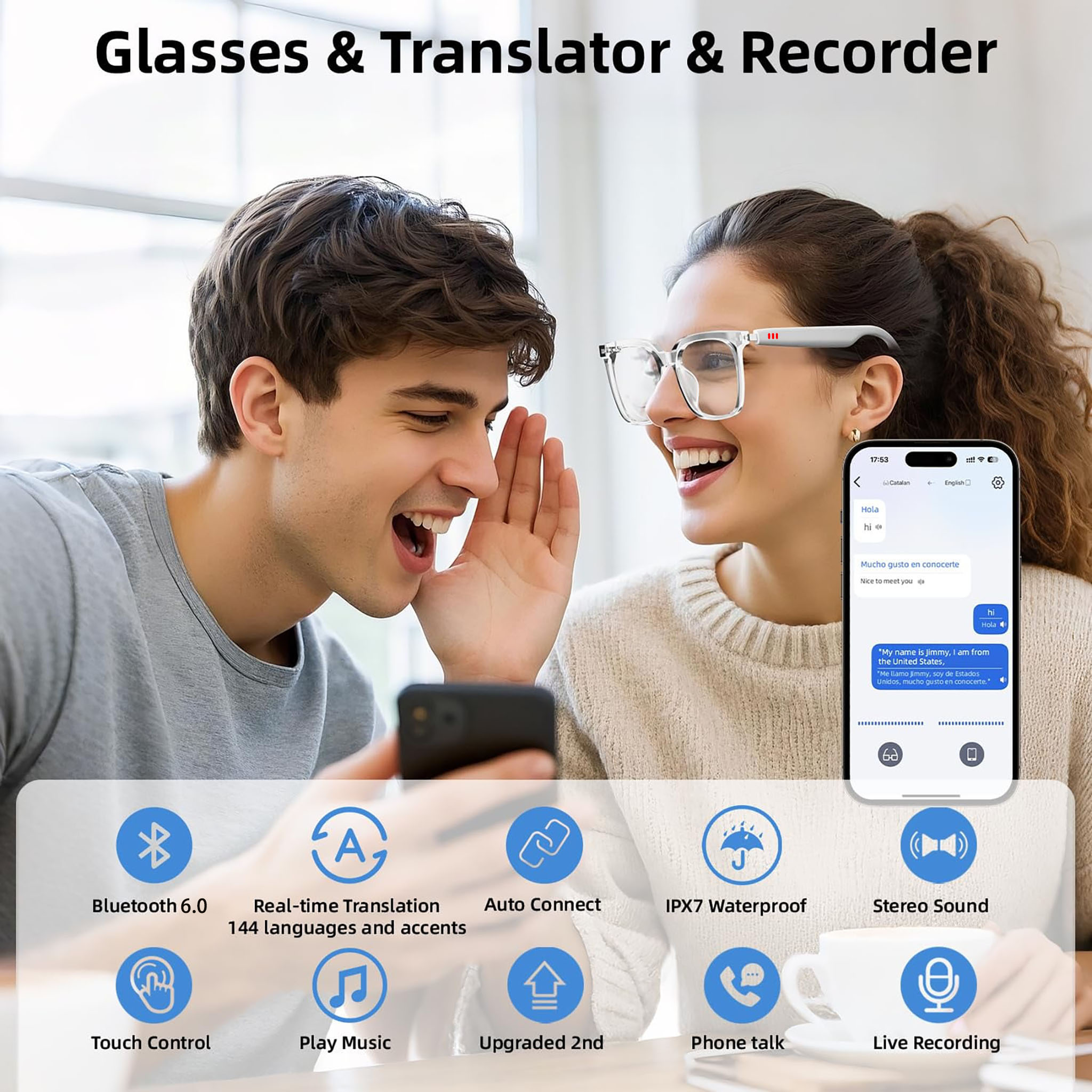 Pink Bluetooth Smart Glasses M - مراجعة Smart Glasses Lens وسعره