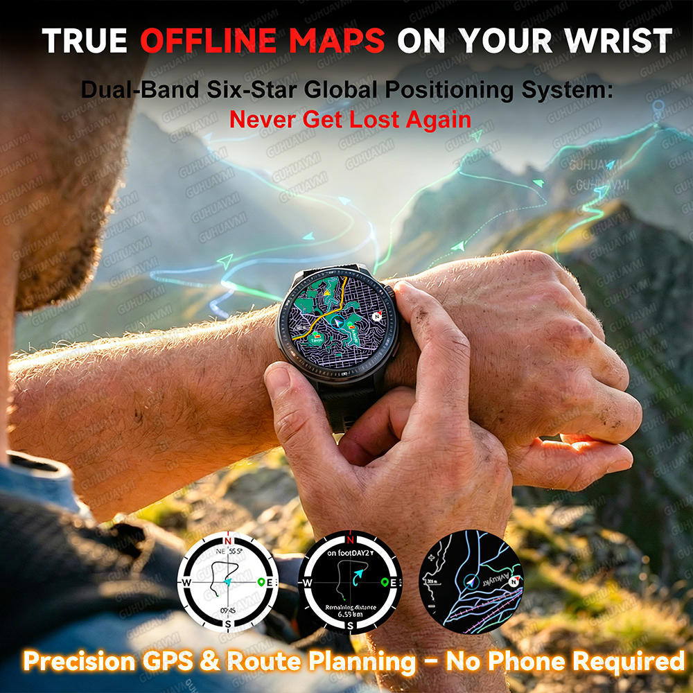 NEW 4G Memory GPS Offline Map  - مراجعة Fall Detection Watch وسعره