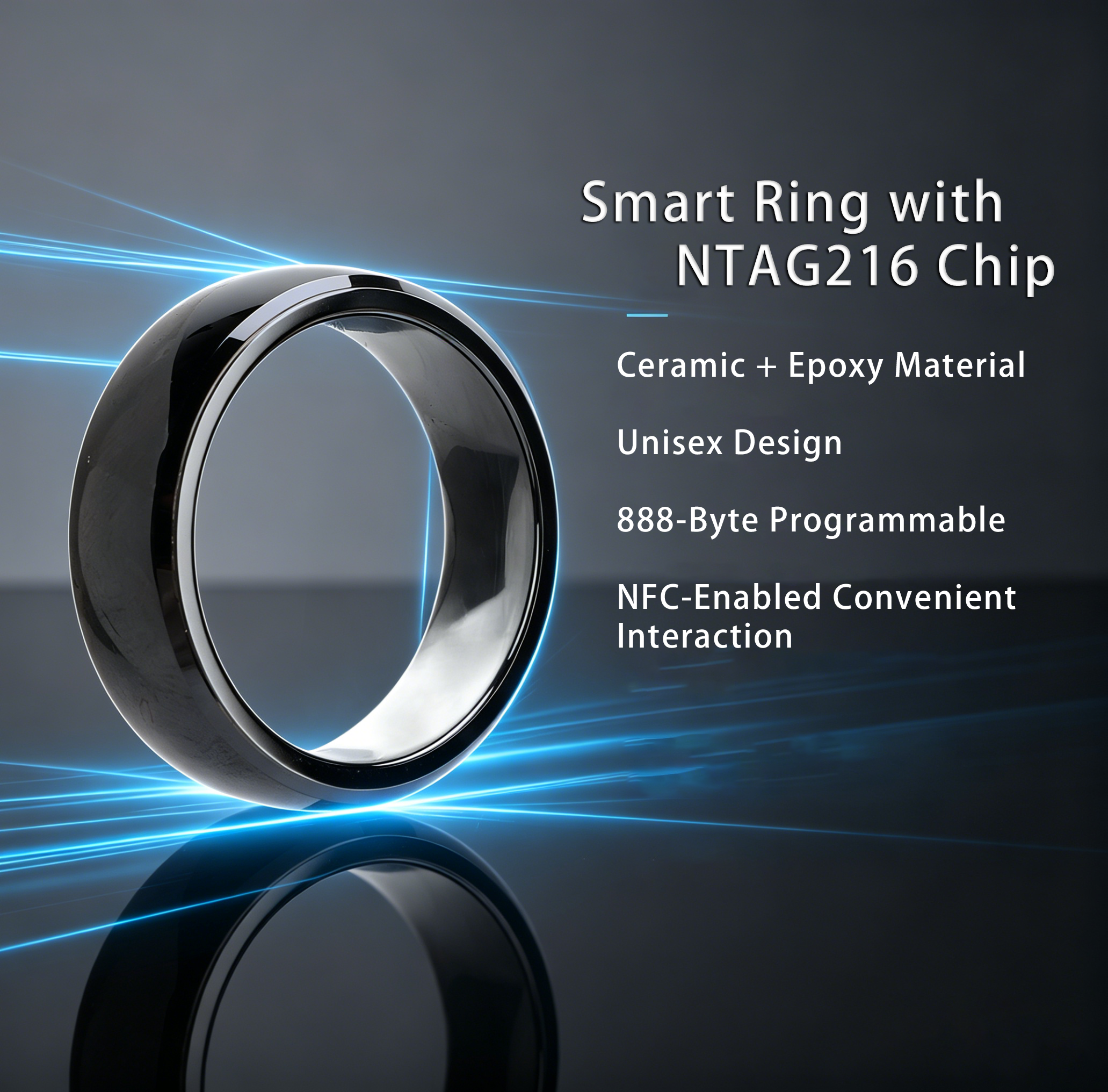 NFC Full Ceramic Smart Ring Co - مراجعة Smart Ring Nfc Pay وسعره