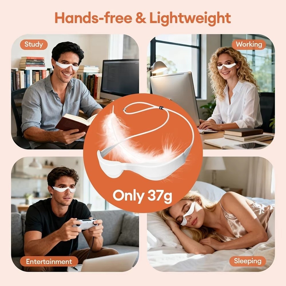 3D Eye Massager Red Light Ther - مراجعة Light Therapy Glasses وسعره