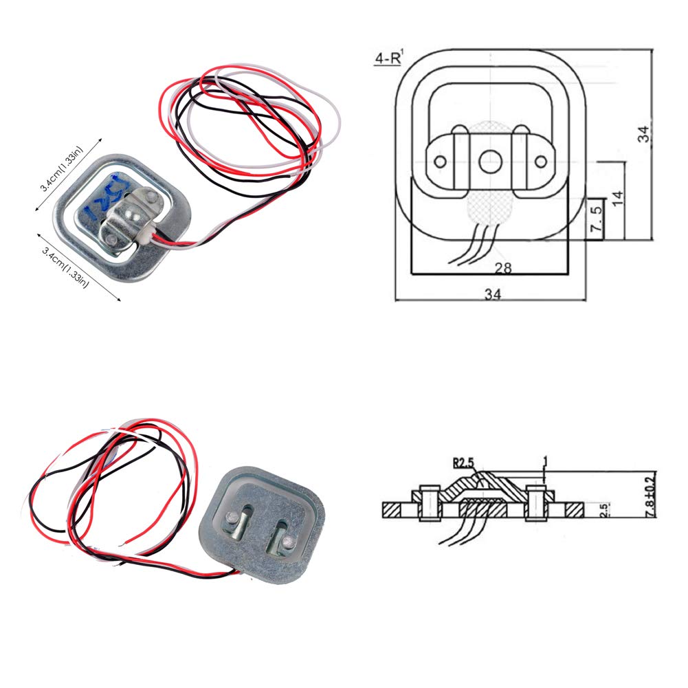 4pcs 50kg Load Cell Half Bridg - مراجعة Muscle Sensor Emg وسعره