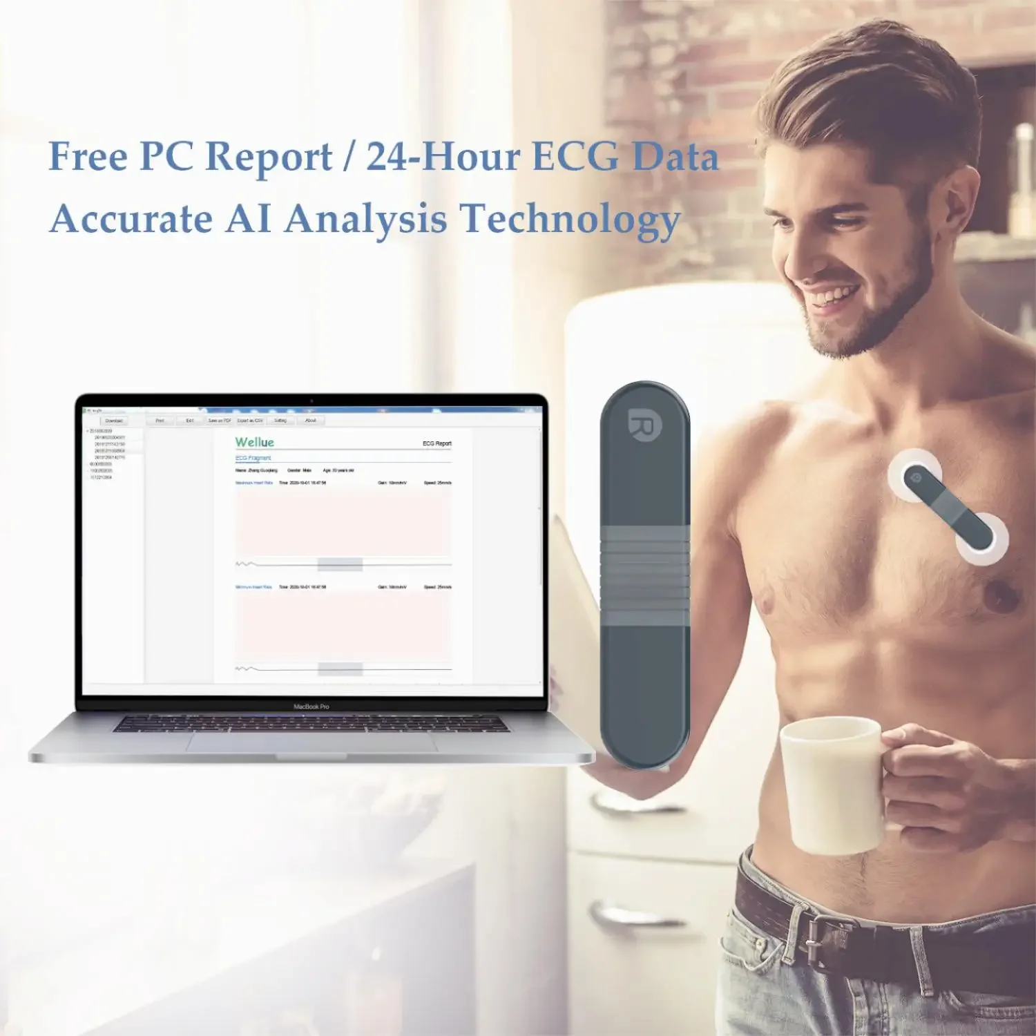 Wireless Bluetooth Dynamic Rec - مراجعة Ecg Patch Monitor وسعره