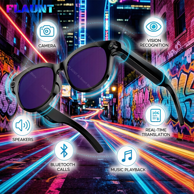 FLAUNT AI Smart Glasses 4K Cam - مراجعة Smart Glasses Lens وسعره